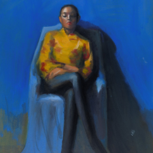 Lady in Yellow, 2019, oil on paper